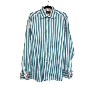 Ted Baker Endurance French Cuff Striped Button Down Shirt, Size 16.5